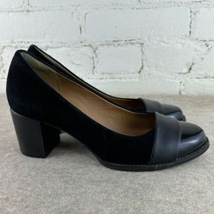 Clark’s Tarah Brae Pumps Heels Black Leather Women’s Size 8